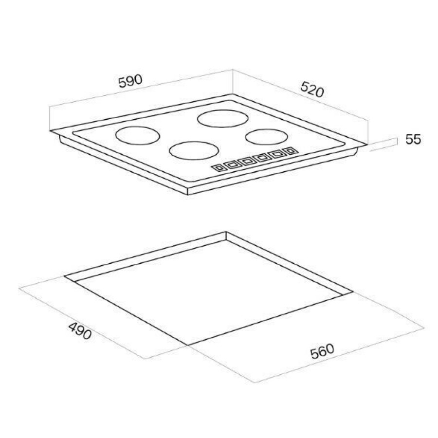 Davoline GGDS 400 BL Εστία Υγραερίου Αυτόνομη 59x52cm Davoline GGDS 400 BL Εστία Υγραερίου Αυτόνομη 59x52cm